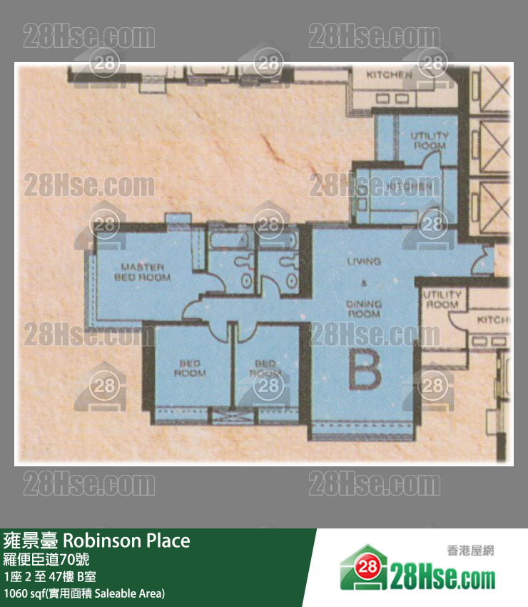 雍景臺 1座36樓 B室 平面圖
