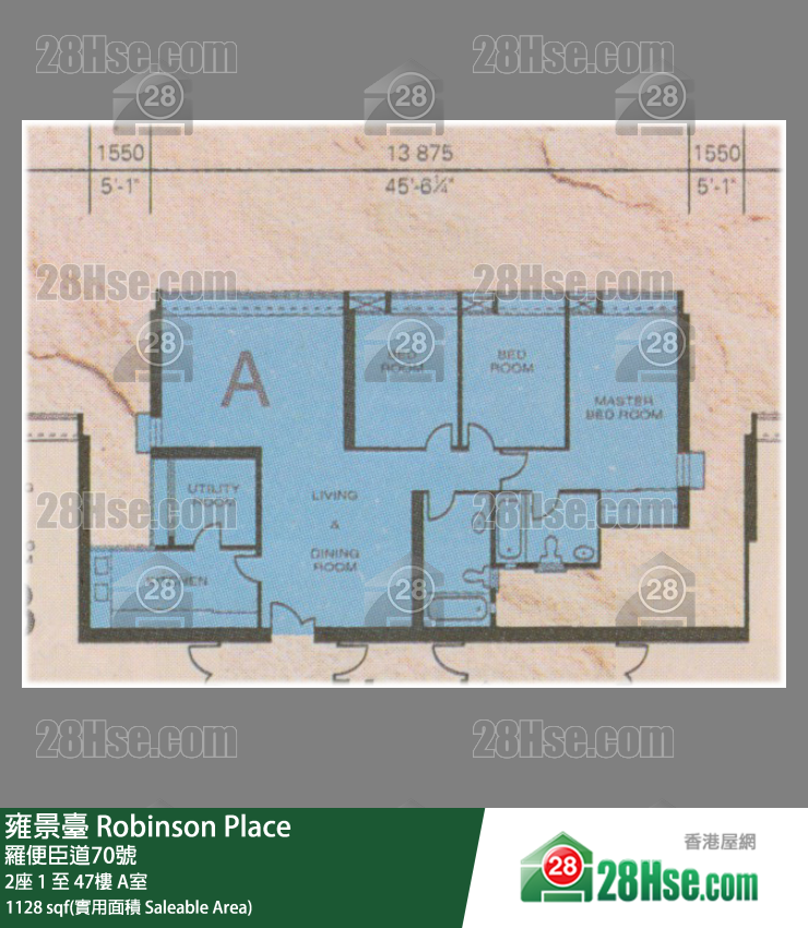雍景臺 2座 17樓 A室 平面圖