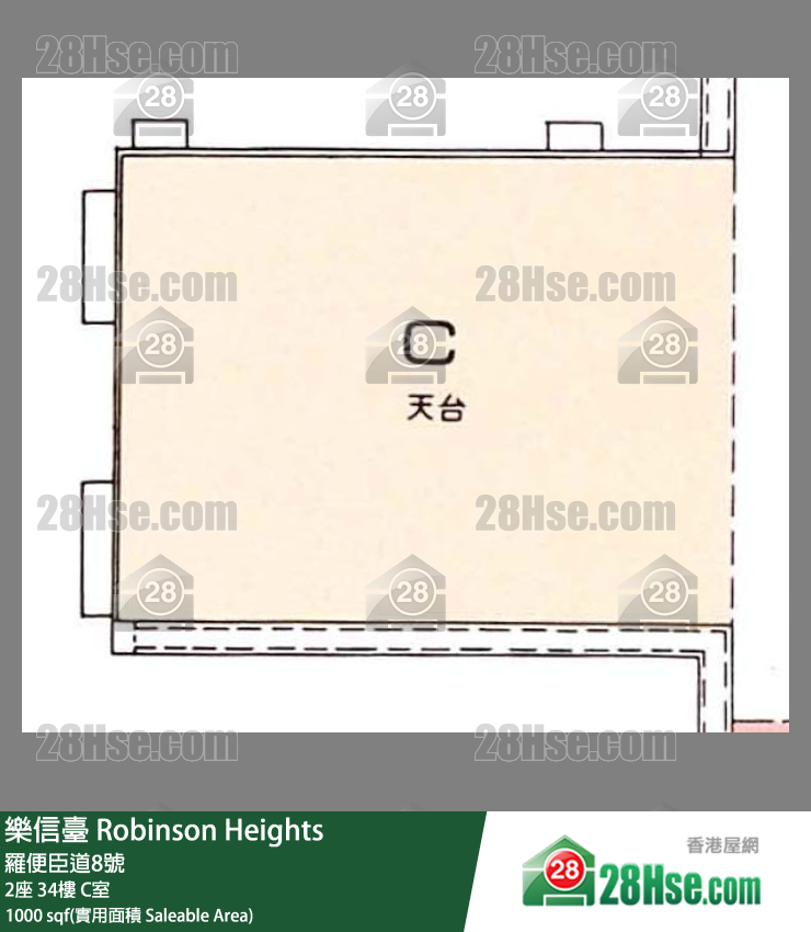 乐信台 2座34楼 C室 平面图