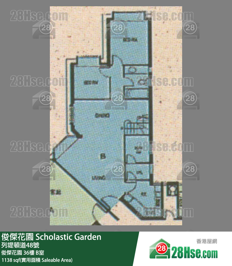 俊傑花園 俊傑花園36樓 B室 平面圖