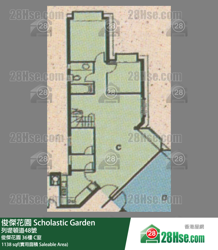 俊傑花園 俊傑花園36樓 C室 平面圖