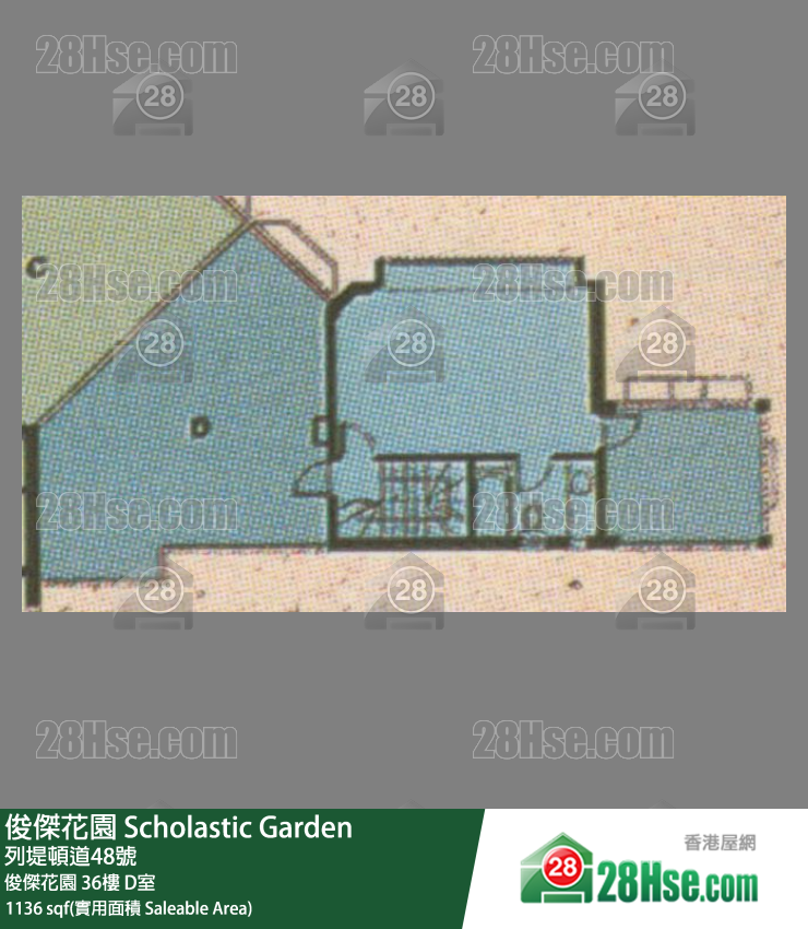俊傑花園 俊傑花園36樓 D室 平面圖