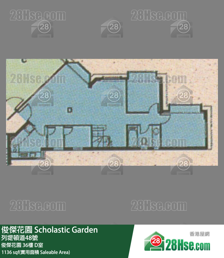 俊傑花園 俊傑花園36樓 D室 平面圖