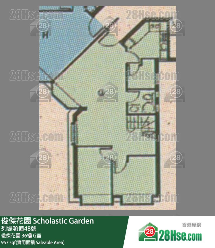俊傑花園 俊傑花園36樓 G室 平面圖