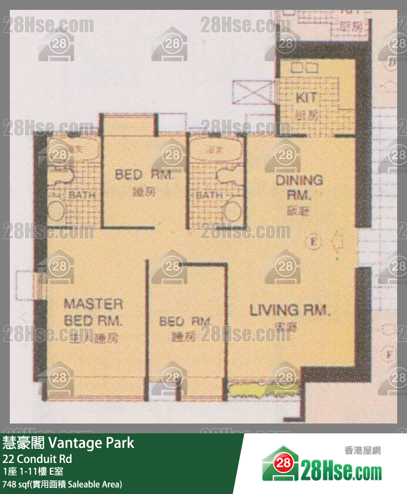 慧豪閣 1座9樓 E室 平面圖