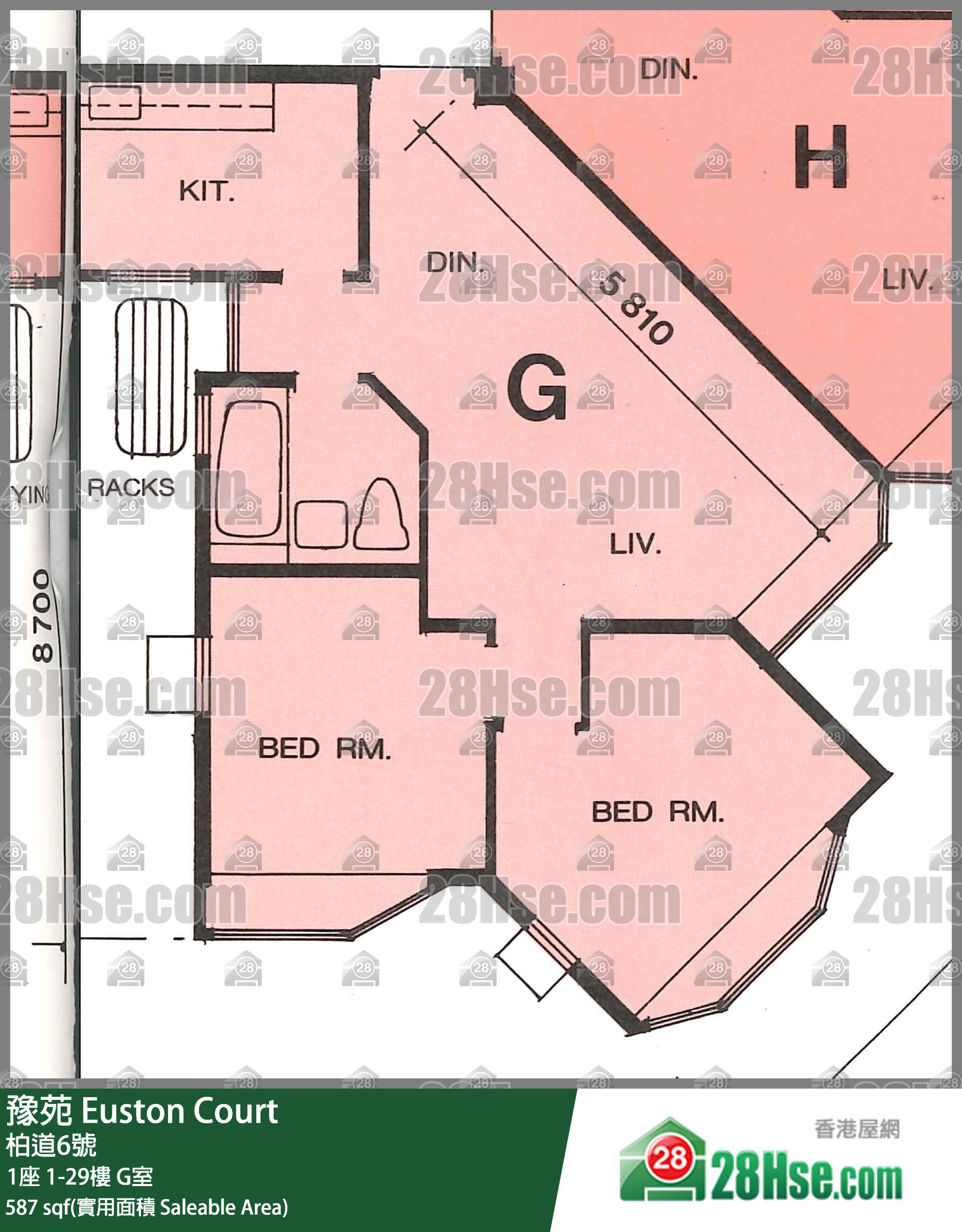豫苑 1座2樓 G室 平面圖