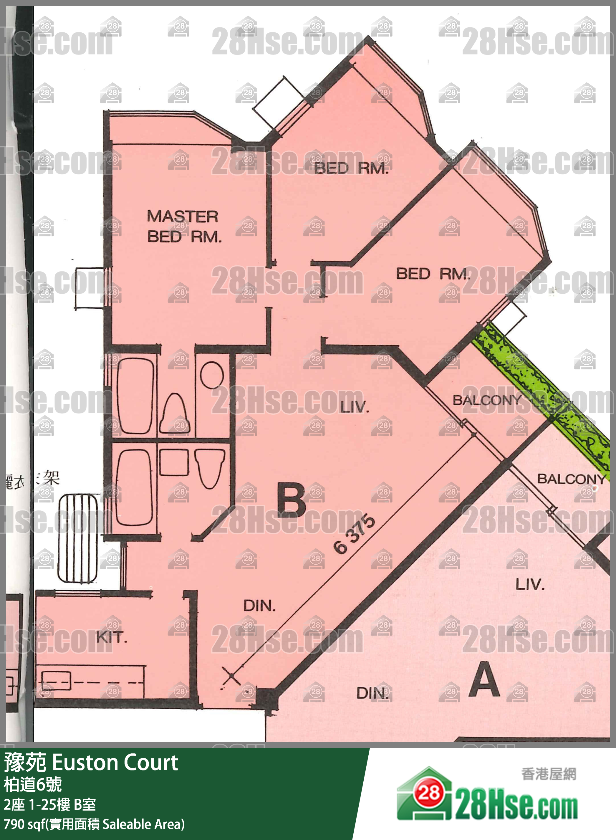 豫苑 2座10樓 B室 平面圖