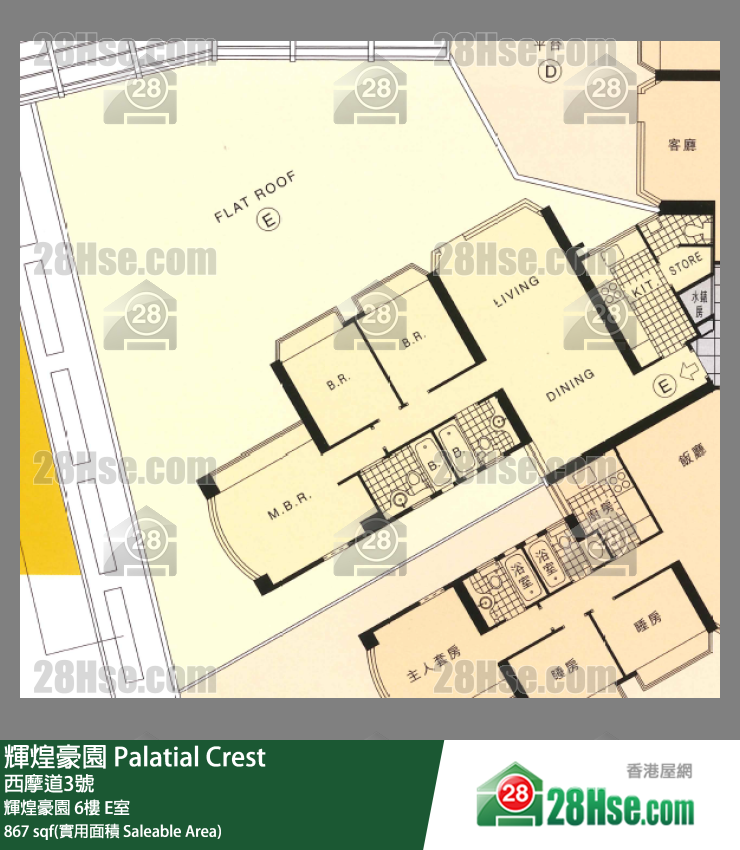 Palatial Crest,  Flat E, 6/f, Palatial Crest FloorPlan
