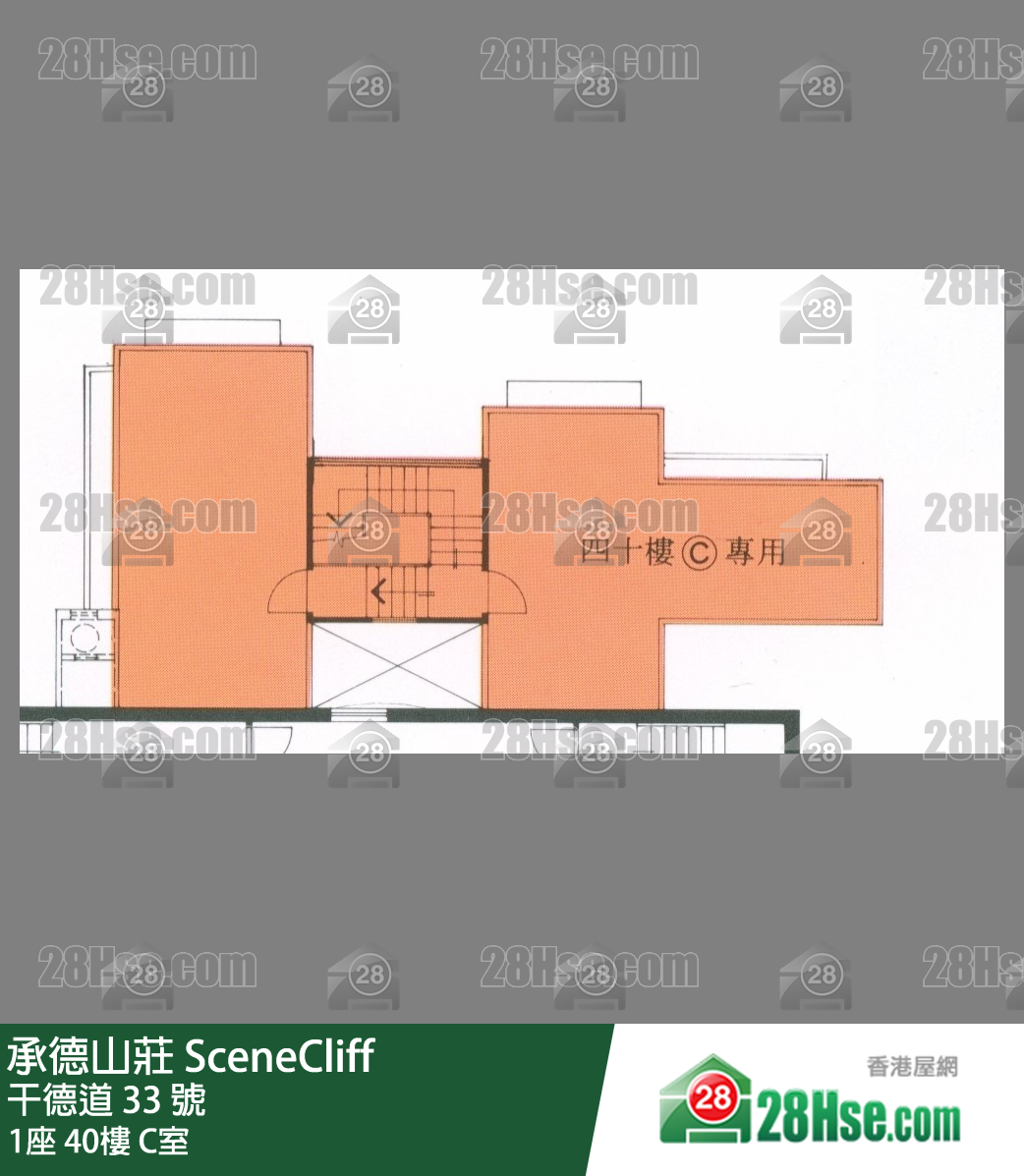 承德山庄 1座40楼 C室 平面图