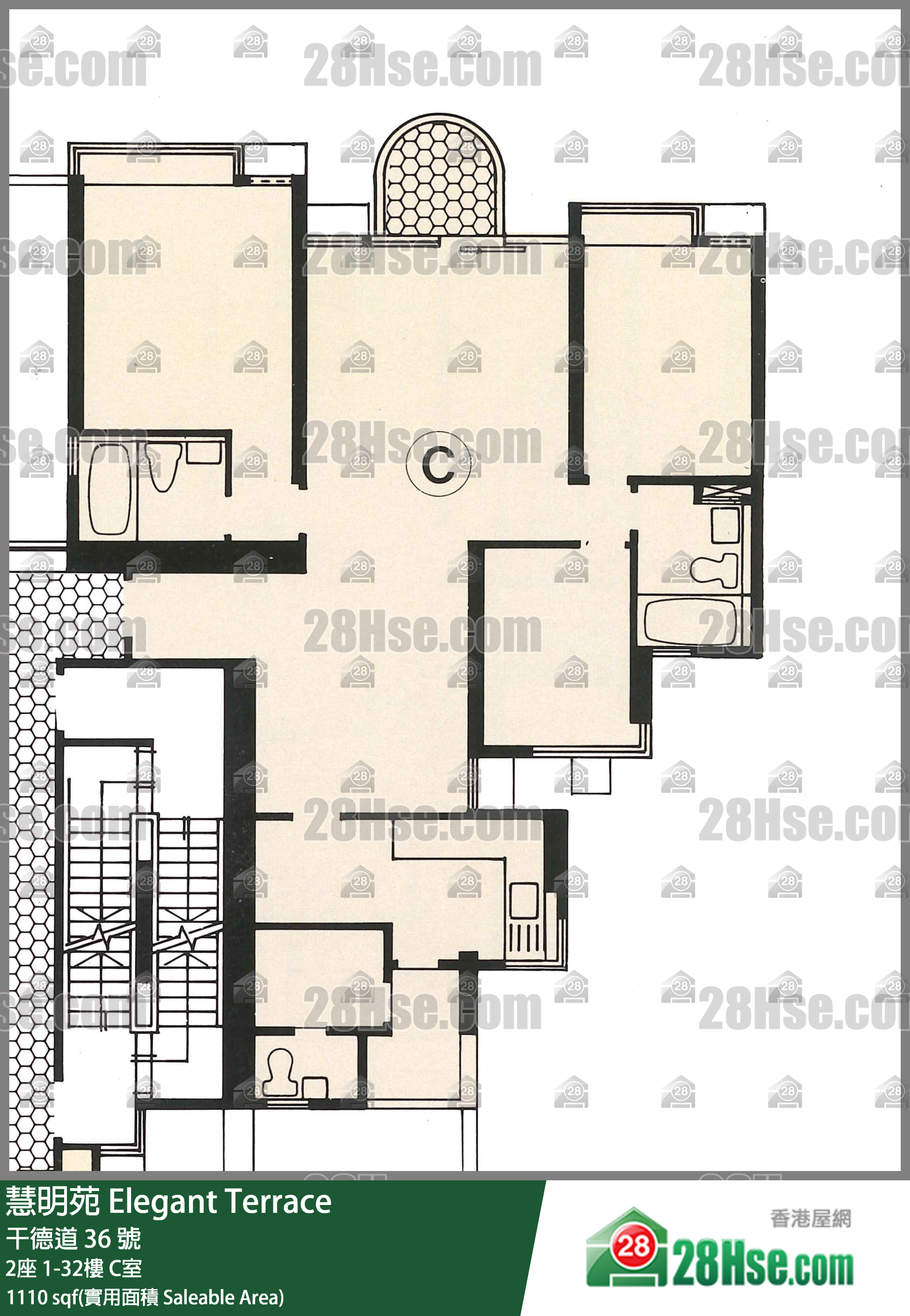 慧明苑 2座24樓 C室 平面圖