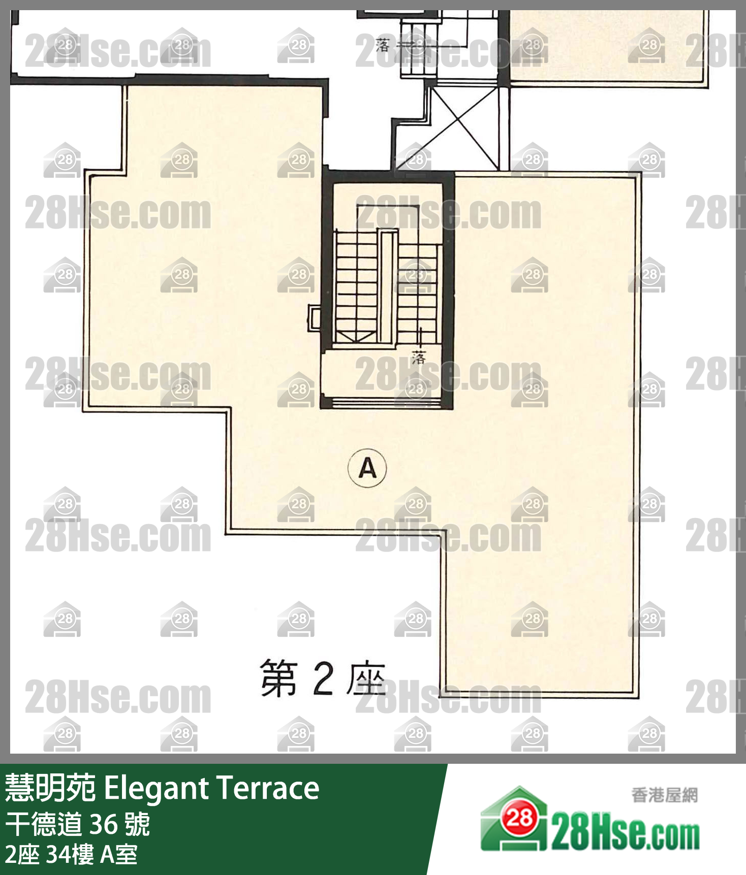 慧明苑 2座34樓 A室 平面圖