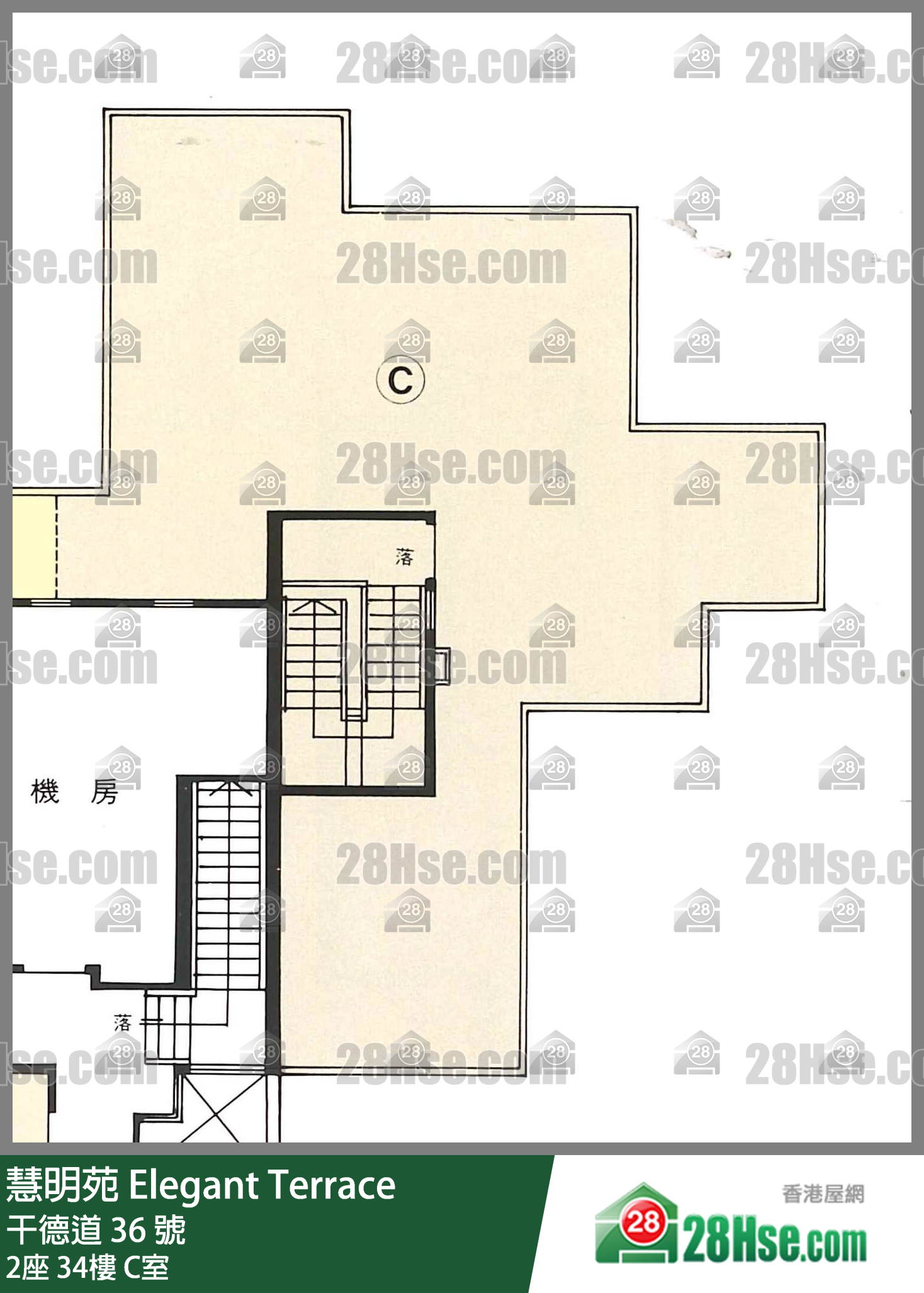 慧明苑 2座 34樓 C室 平面圖