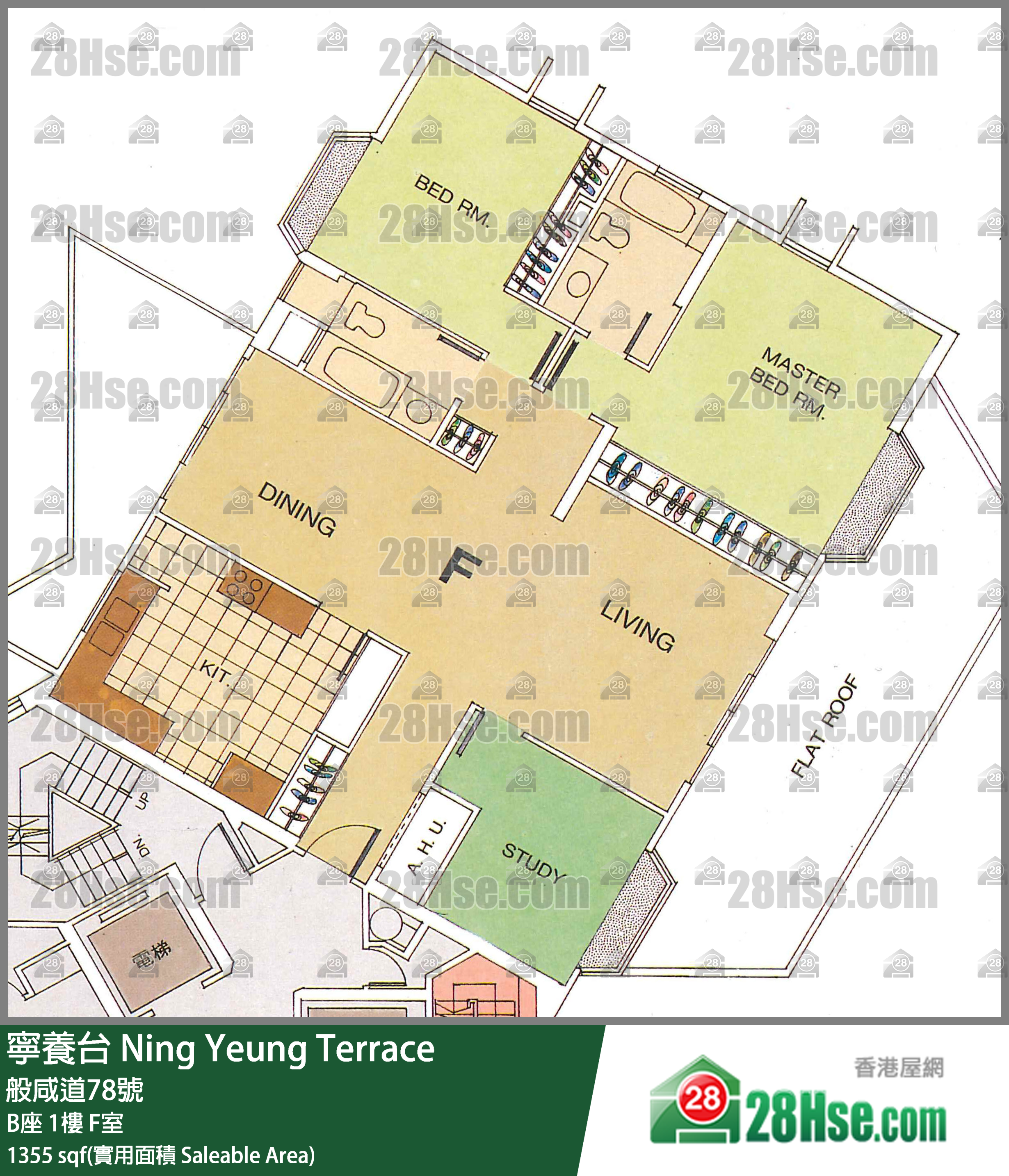 宁养台 B座1楼 F室 平面图