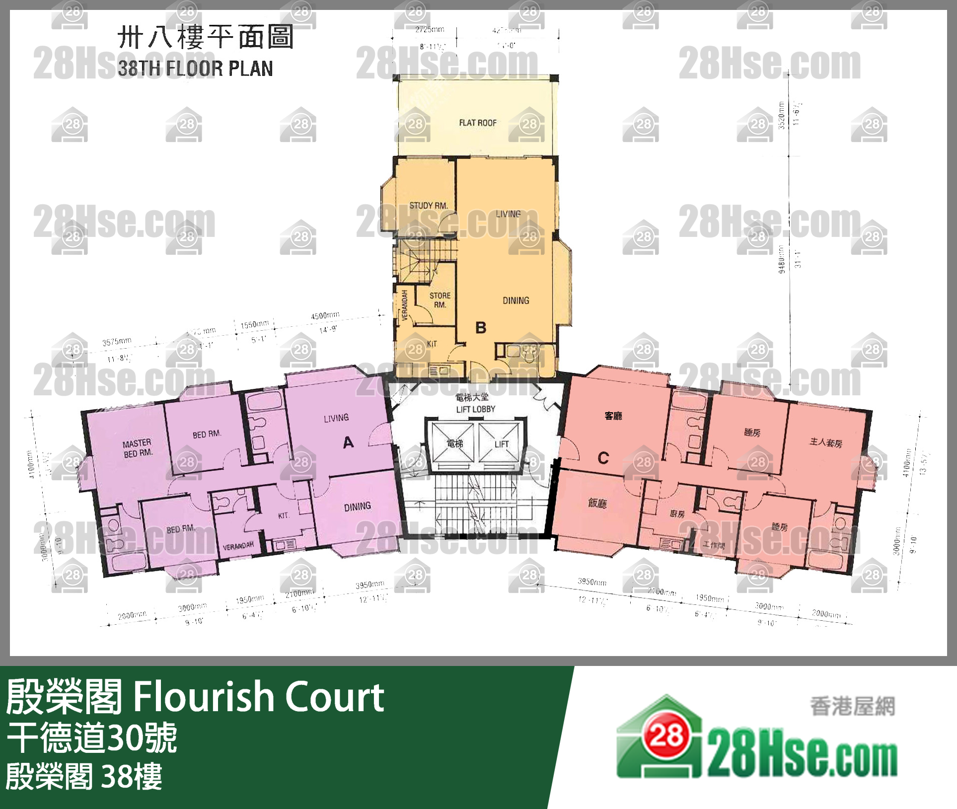 殷荣阁 38楼 平面图