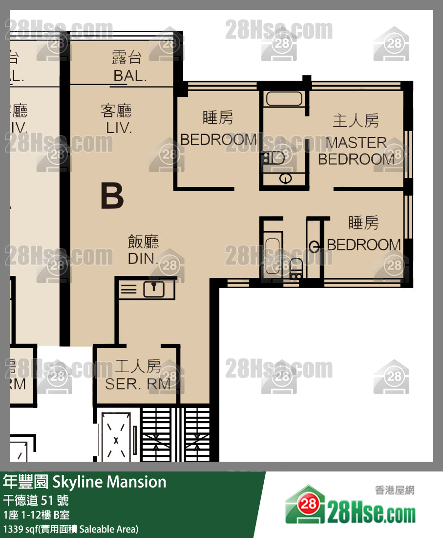 年豐園 1座10樓 B室 平面圖