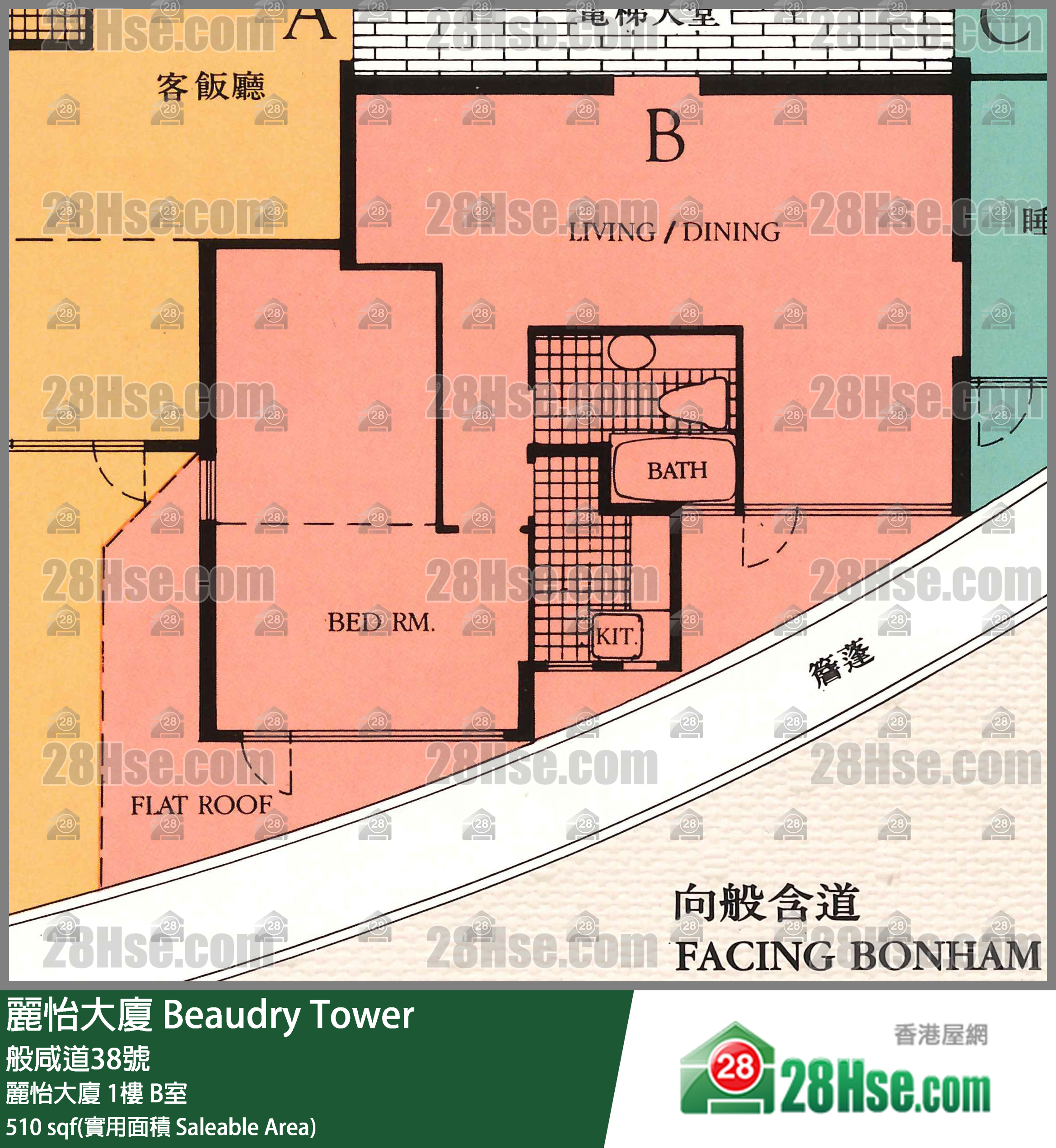 麗怡大廈 麗怡大廈 1樓 B室 平面圖