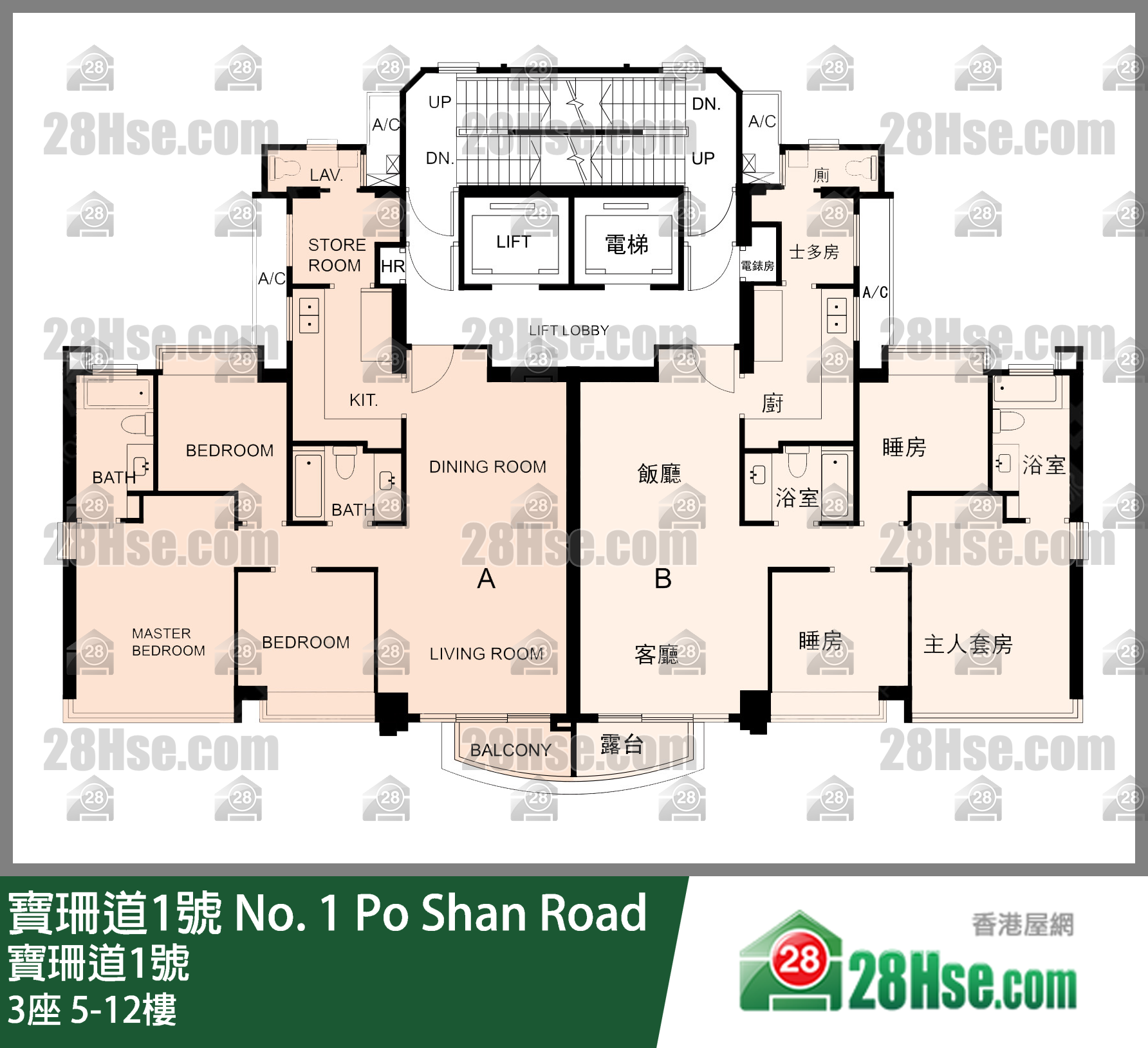 3座 5-12樓 平面圖