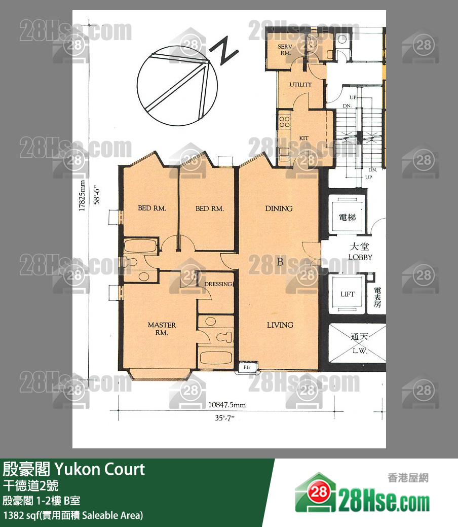 殷豪閣 殷豪閣2樓 B室 平面圖