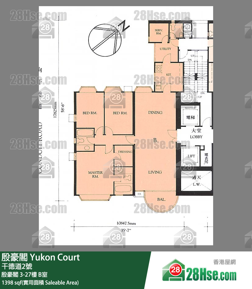 殷豪閣 殷豪閣3樓 B室 平面圖