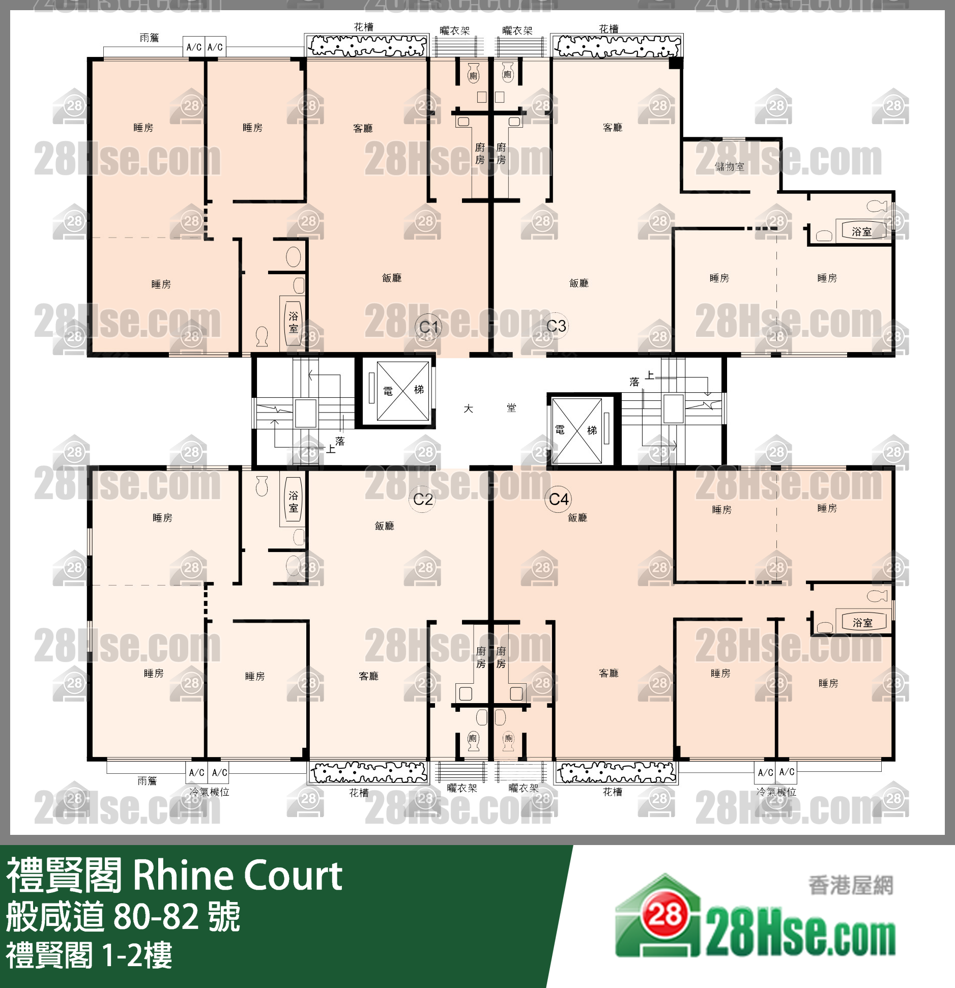 禮賢閣 1-2樓 平面圖