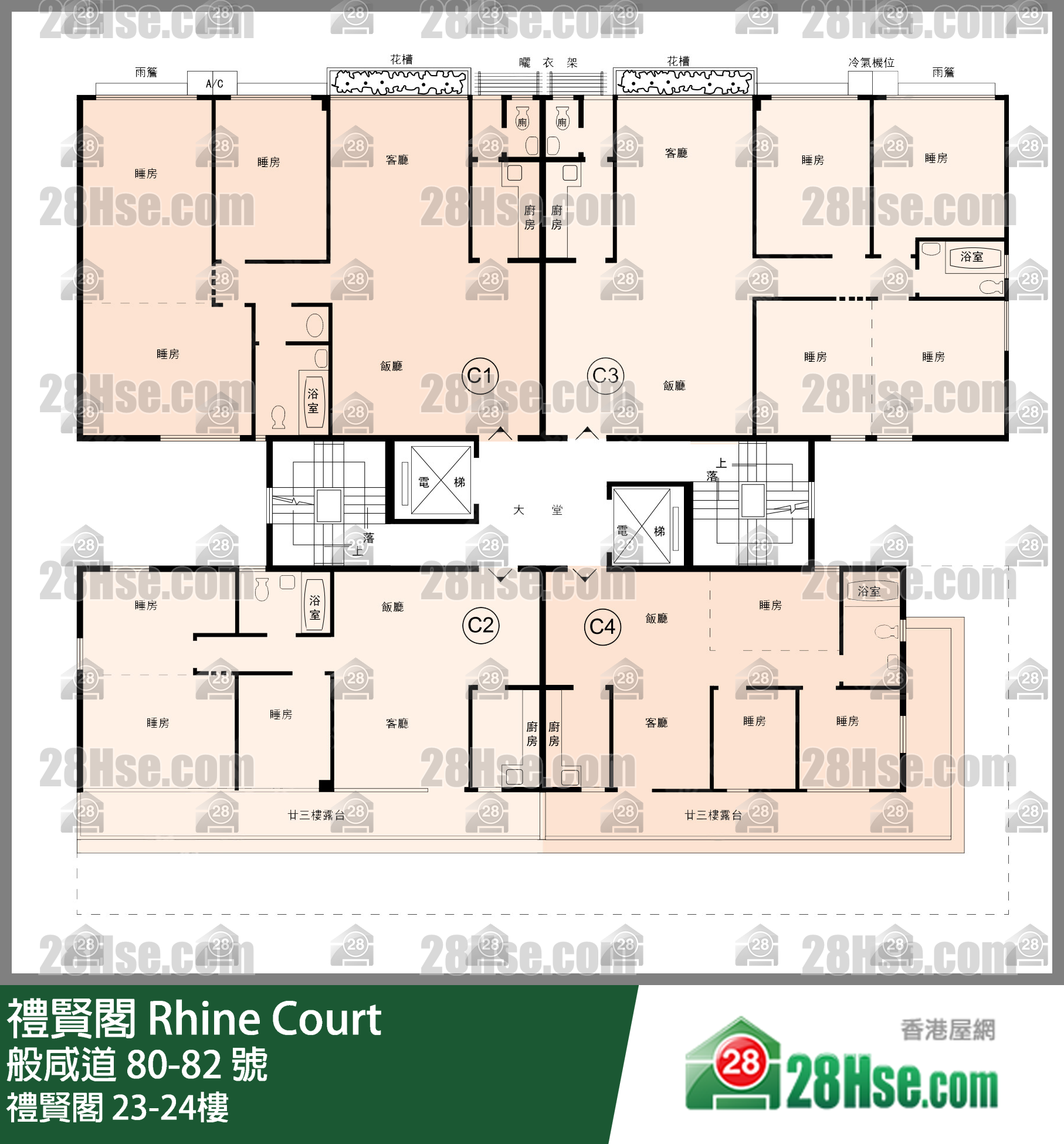 禮賢閣 23-24樓 平面圖