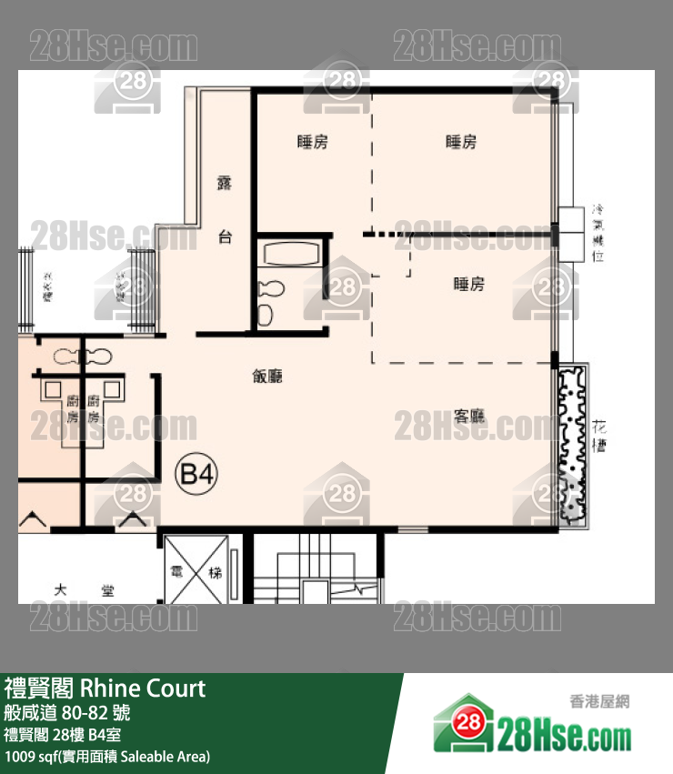 禮賢閣 禮賢閣 28樓 B4室 平面圖