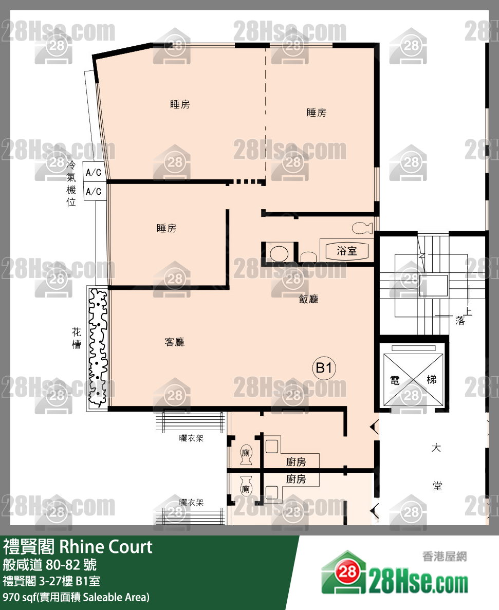 礼贤阁 单位平面图(由 28Hse 提供)