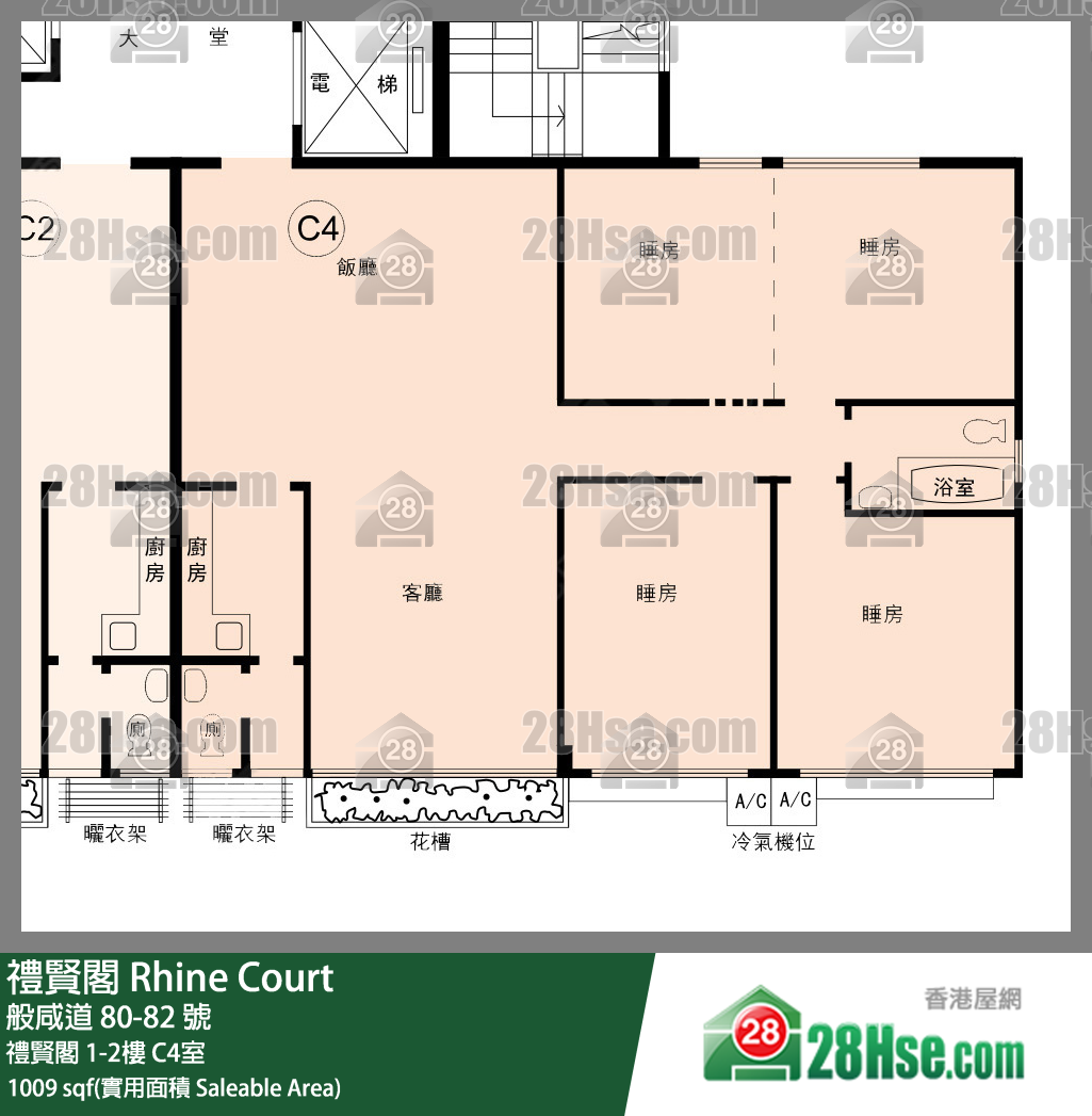 禮賢閣 禮賢閣1樓 C4室 平面圖
