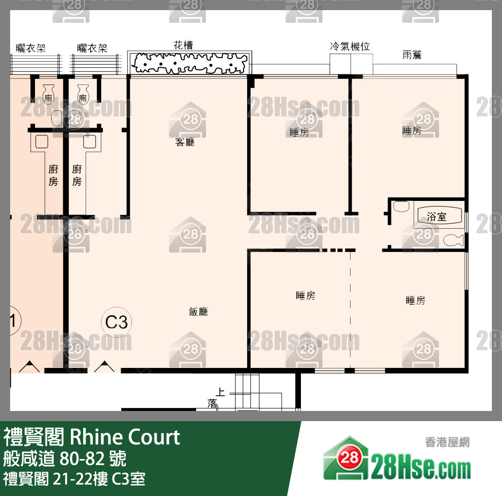 禮賢閣 禮賢閣22樓 C3室 平面圖
