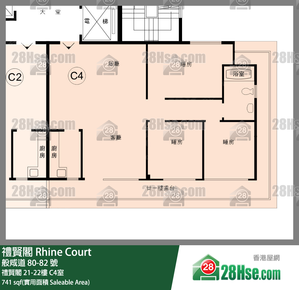禮賢閣 禮賢閣 21樓 C4室 平面圖