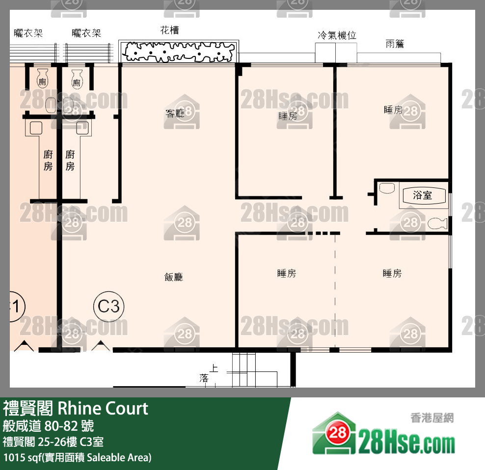 禮賢閣 禮賢閣26樓 C3室 平面圖