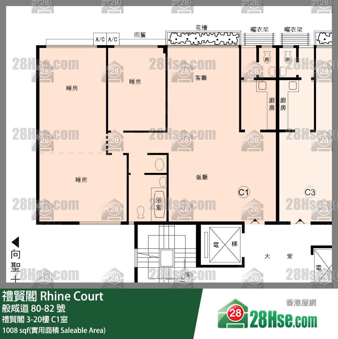 禮賢閣 禮賢閣 4樓 C1室 平面圖