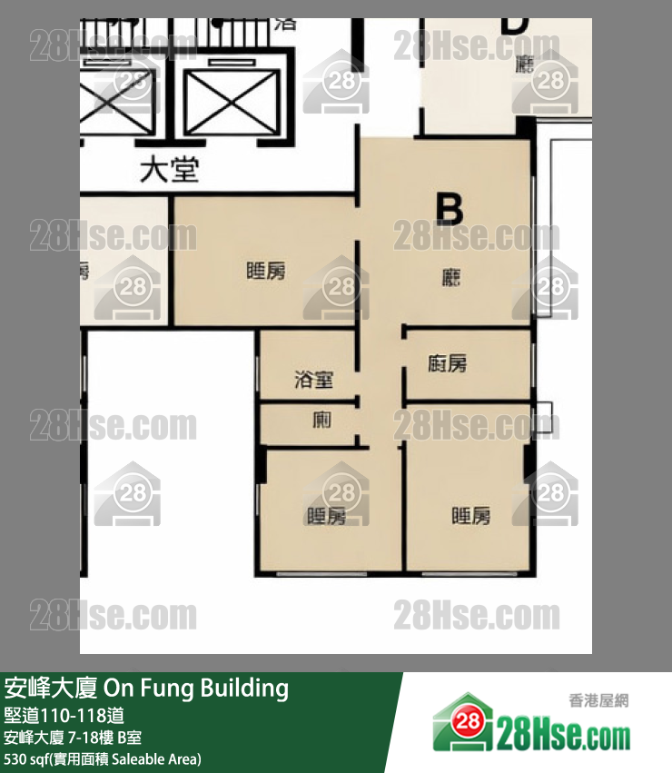 安峰大廈 安峰大廈 15樓 B室 平面圖