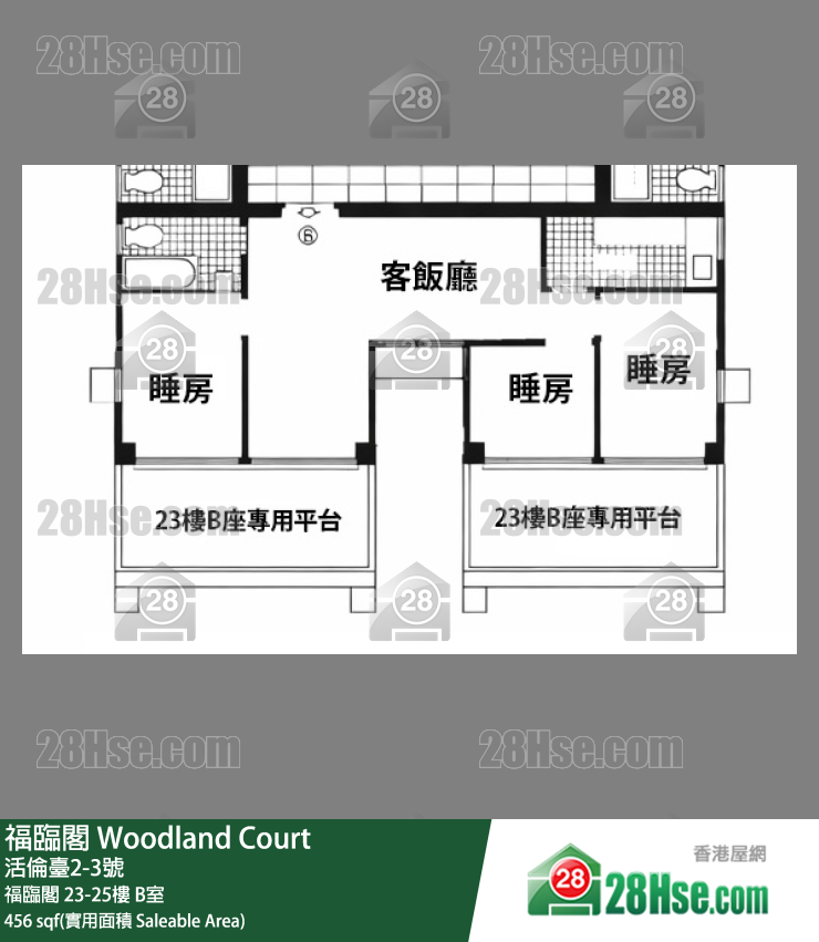 福臨閣 福臨閣25樓 B室 平面圖