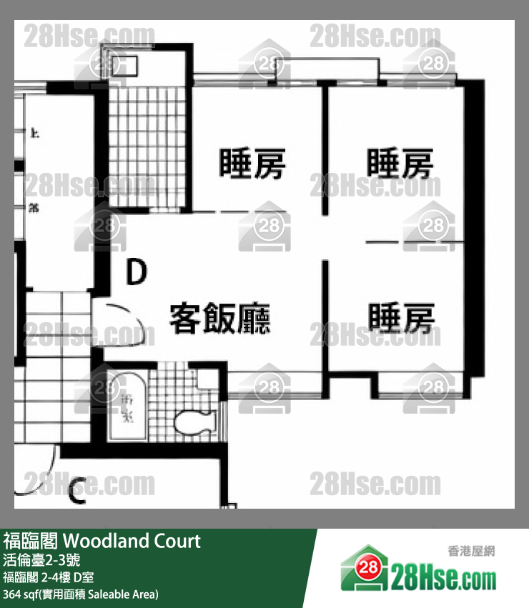 福臨閣 單位平面圖(由 28Hse 提供)