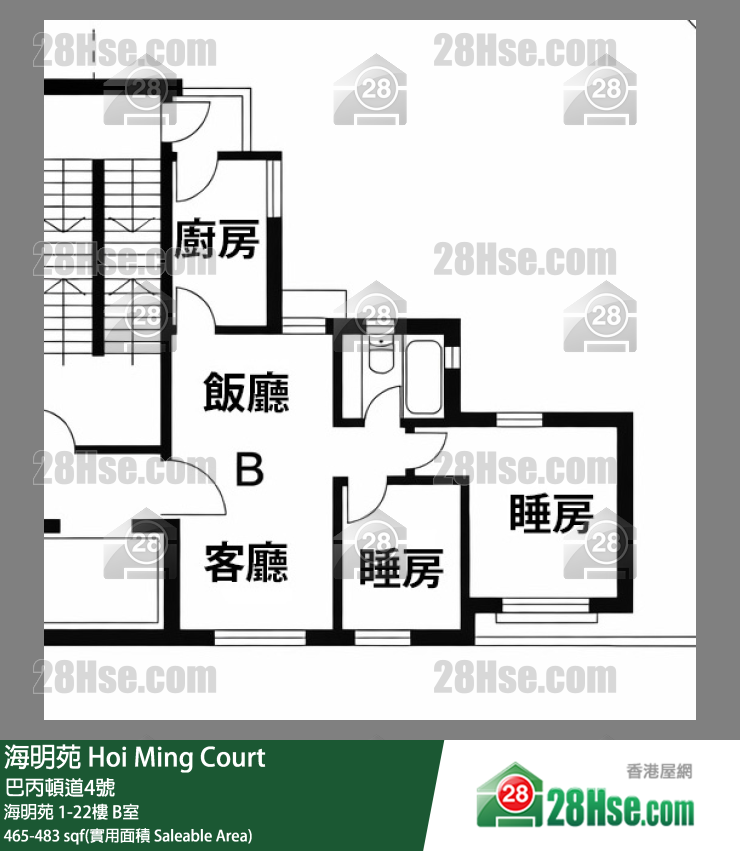 海明苑 海明苑12樓 B室 平面圖