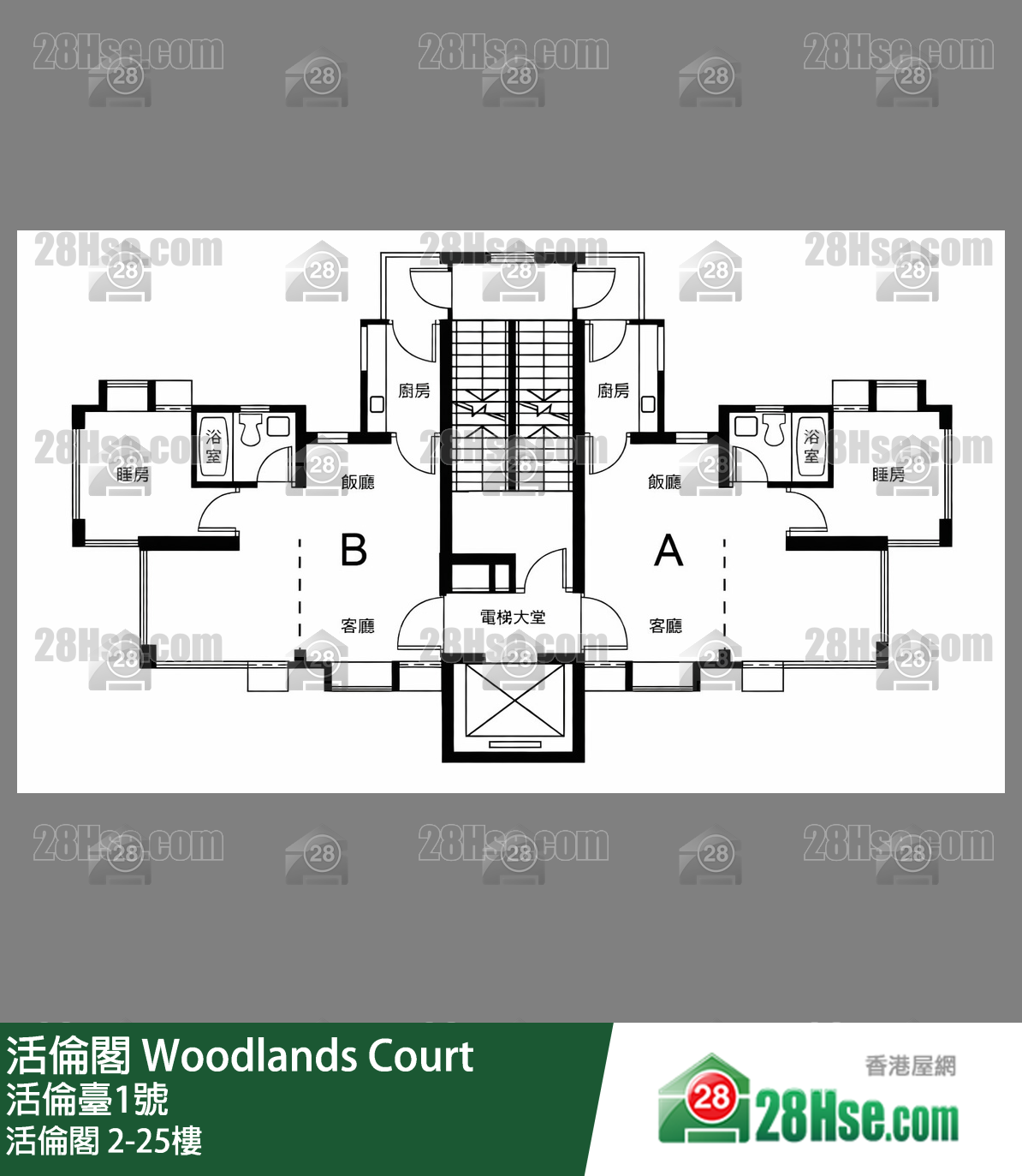 活倫閣 樓層平面圖(由 28Hse 提供)