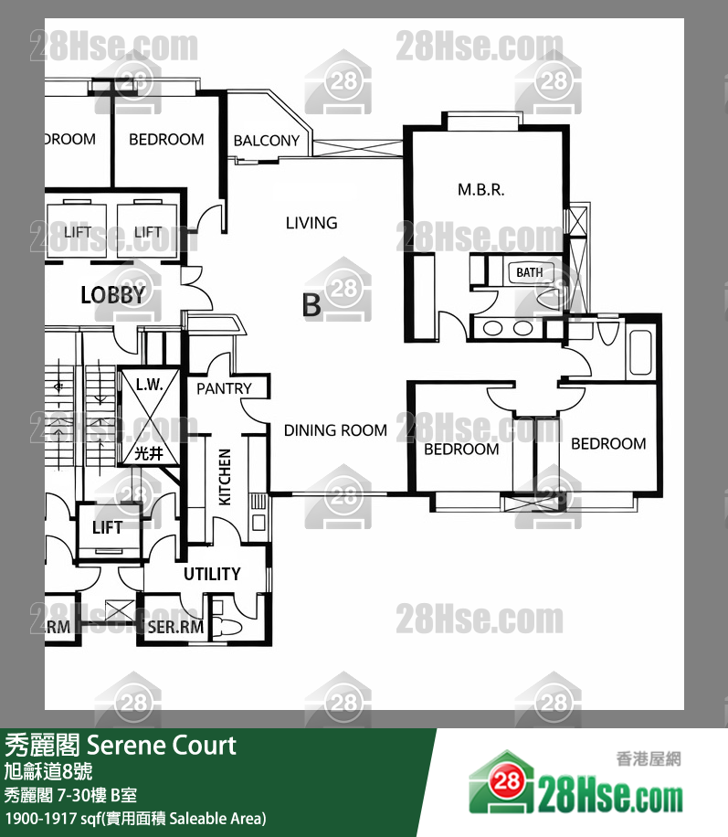 秀丽阁 秀丽阁16楼 B室 平面图