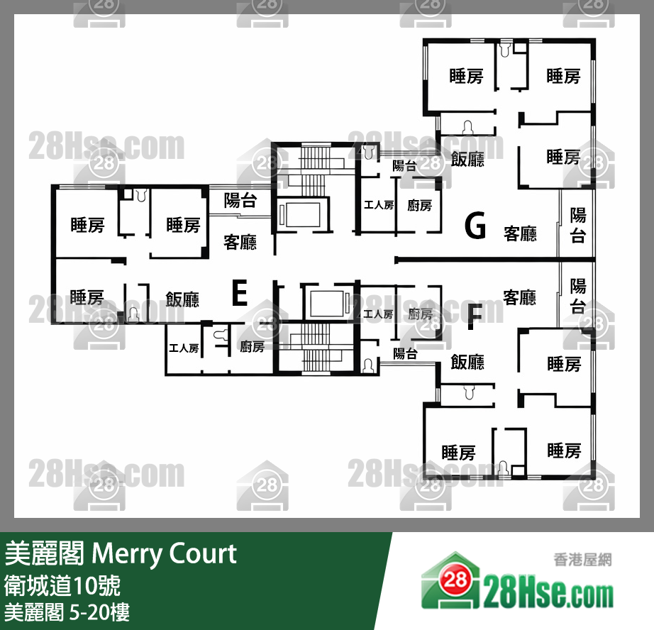 美丽阁 5-20楼 平面图