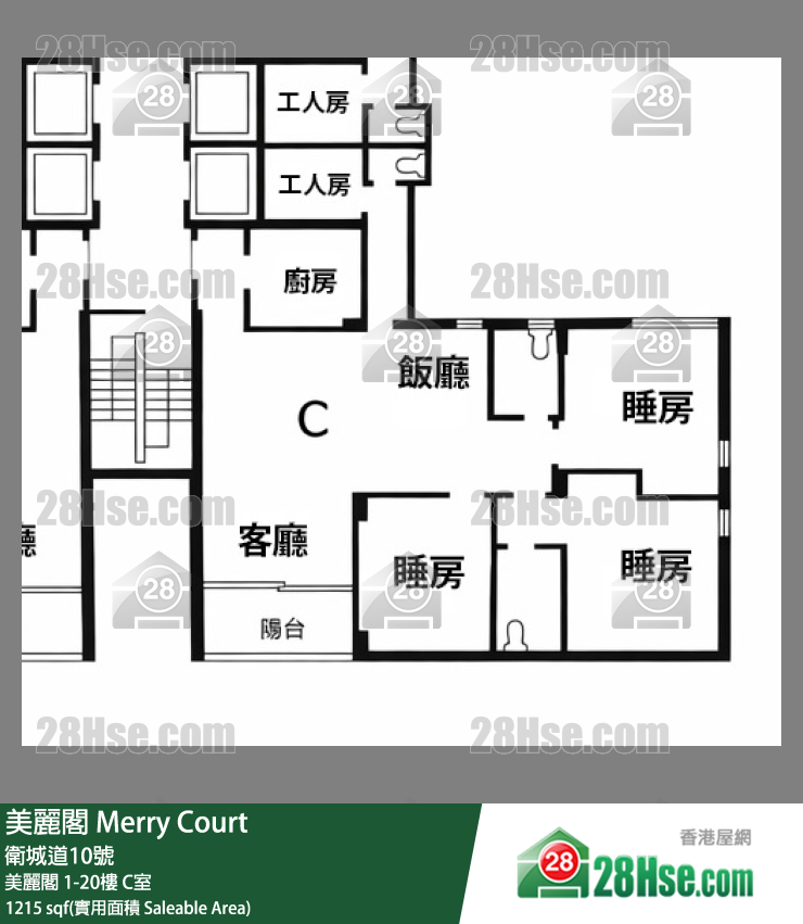 美麗閣 美麗閣17樓 C室 平面圖