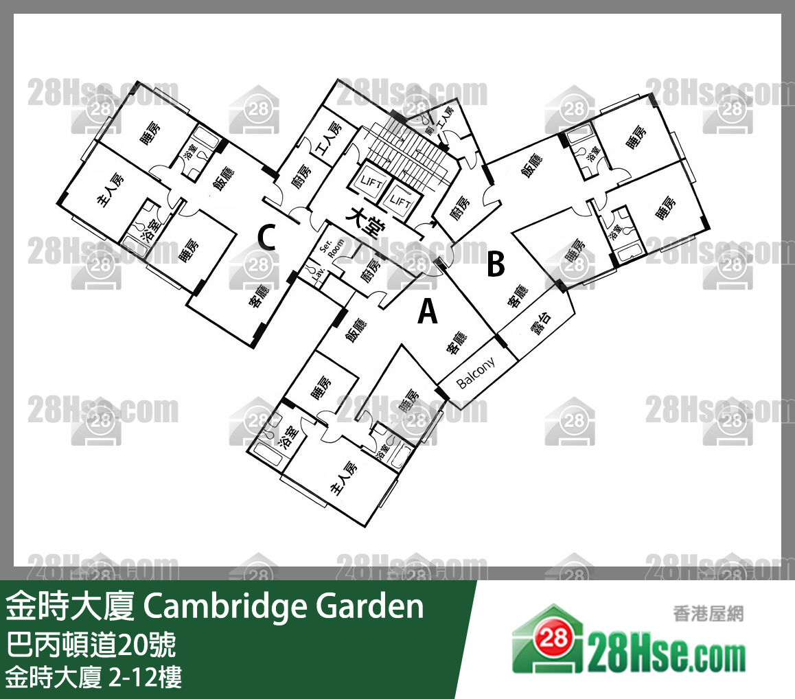 金時大廈 2-12樓 平面圖