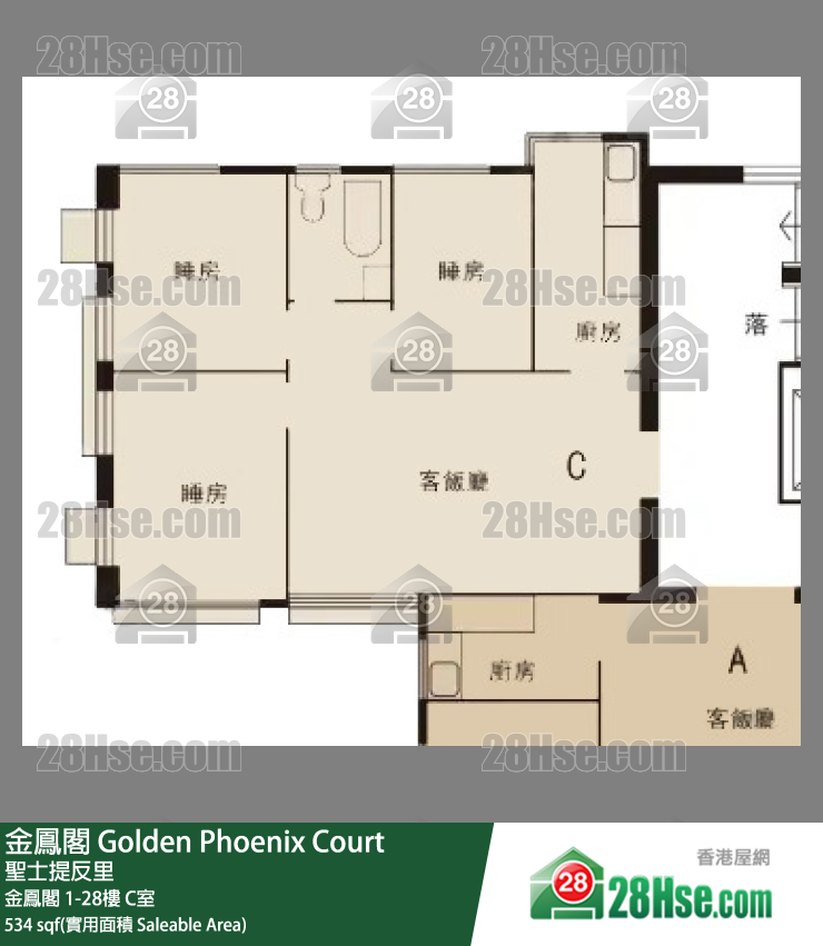 金鳳閣 金鳳閣16樓 C室 平面圖