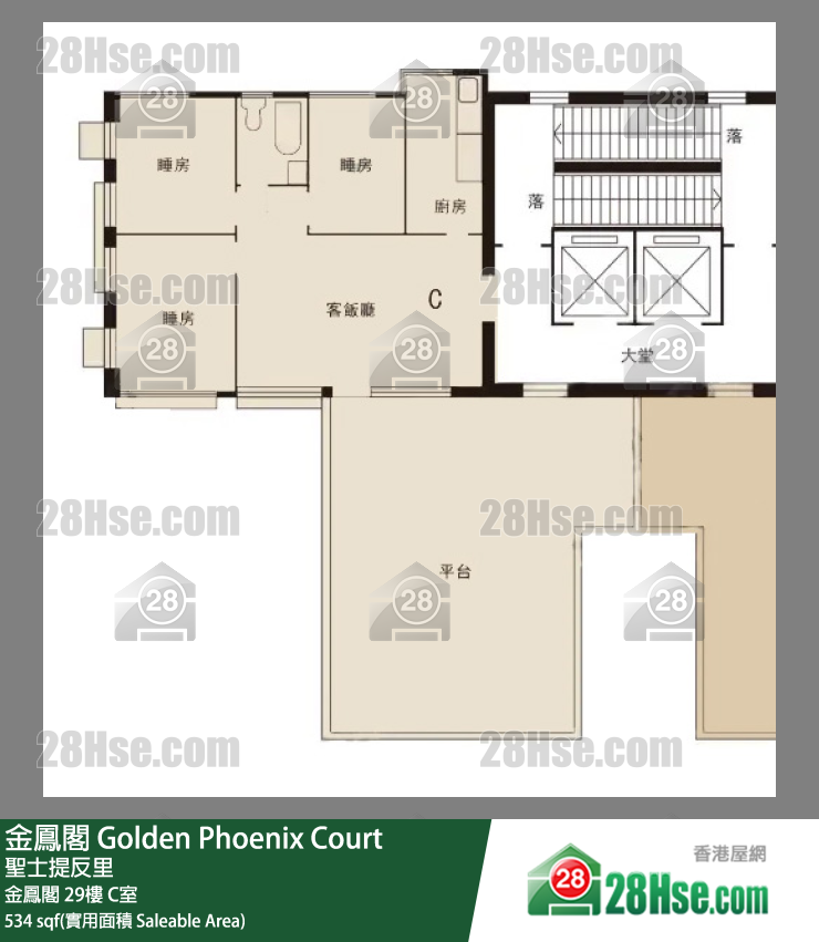 金鳳閣 金鳳閣 29樓 C室 平面圖