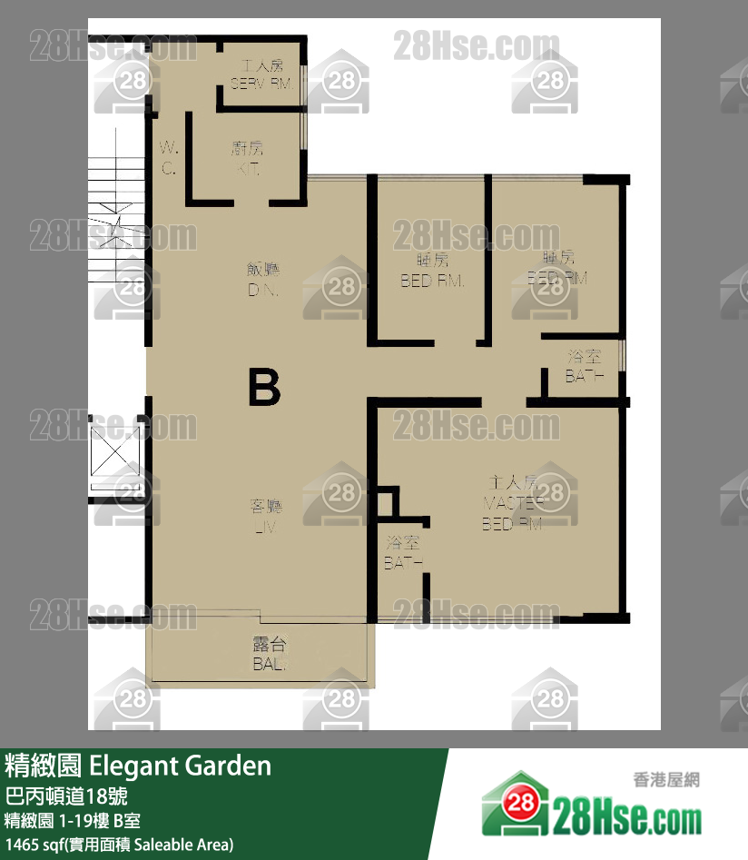 精致园 精致园3楼 B室 平面图