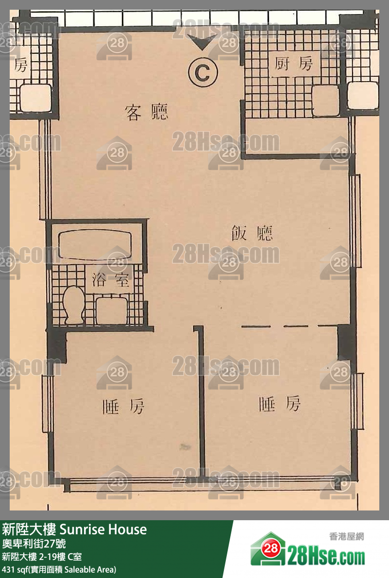 新升大楼 单位平面图(由 28Hse 提供)