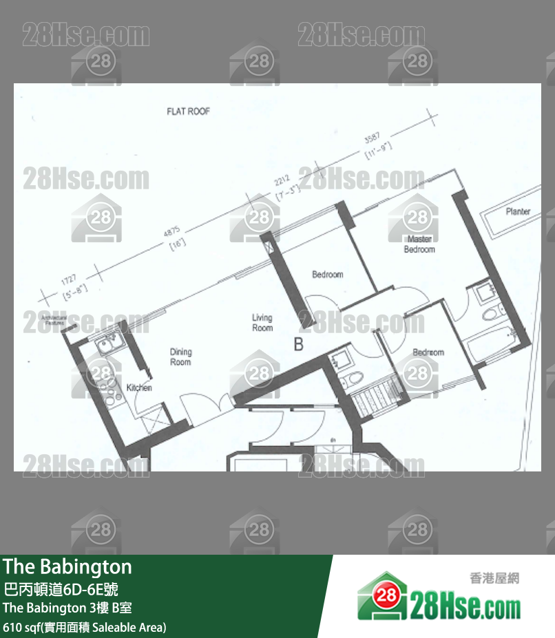The Babington The Babington3樓 B室 平面圖