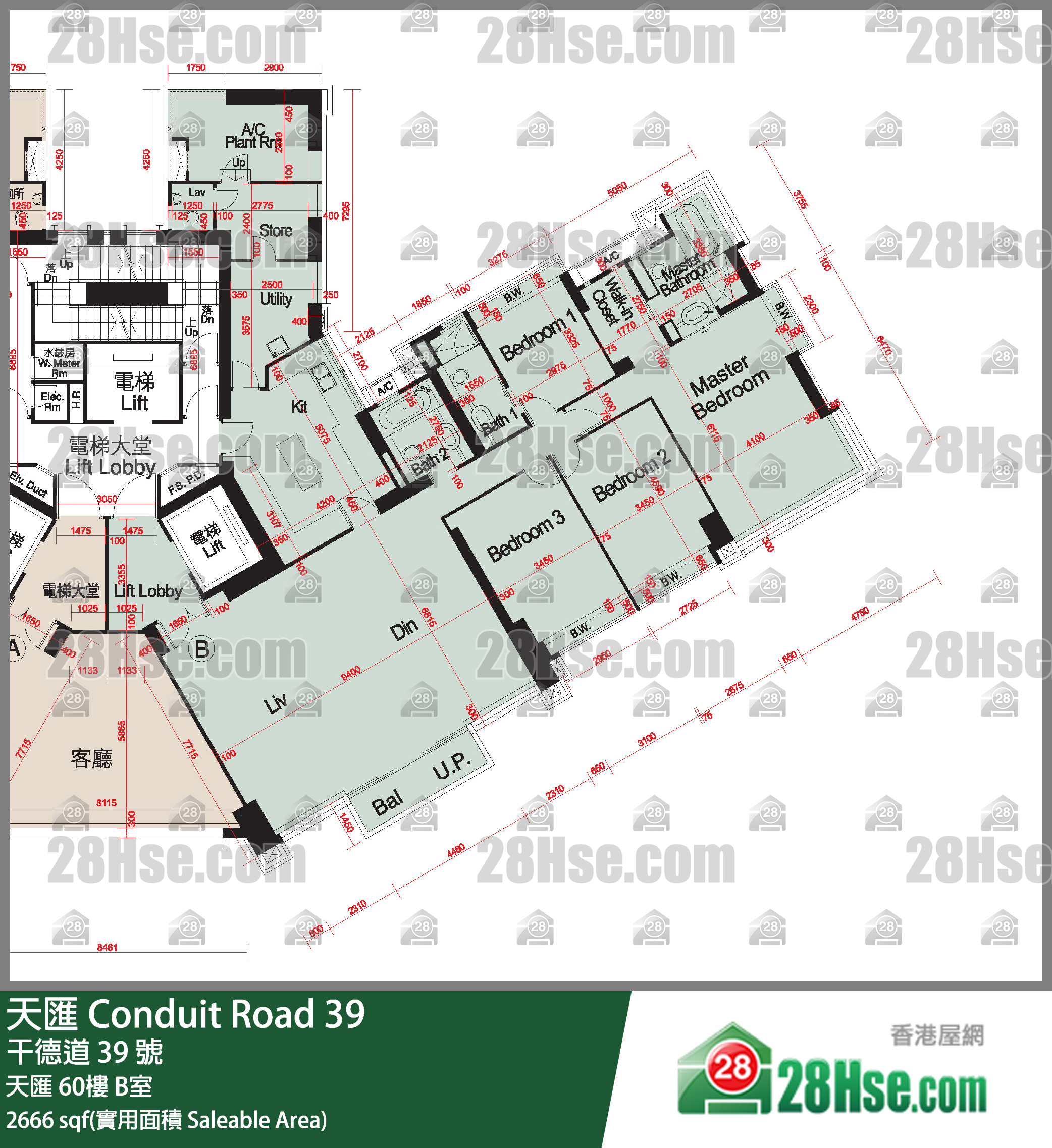 天汇 天汇60楼 B室 平面图