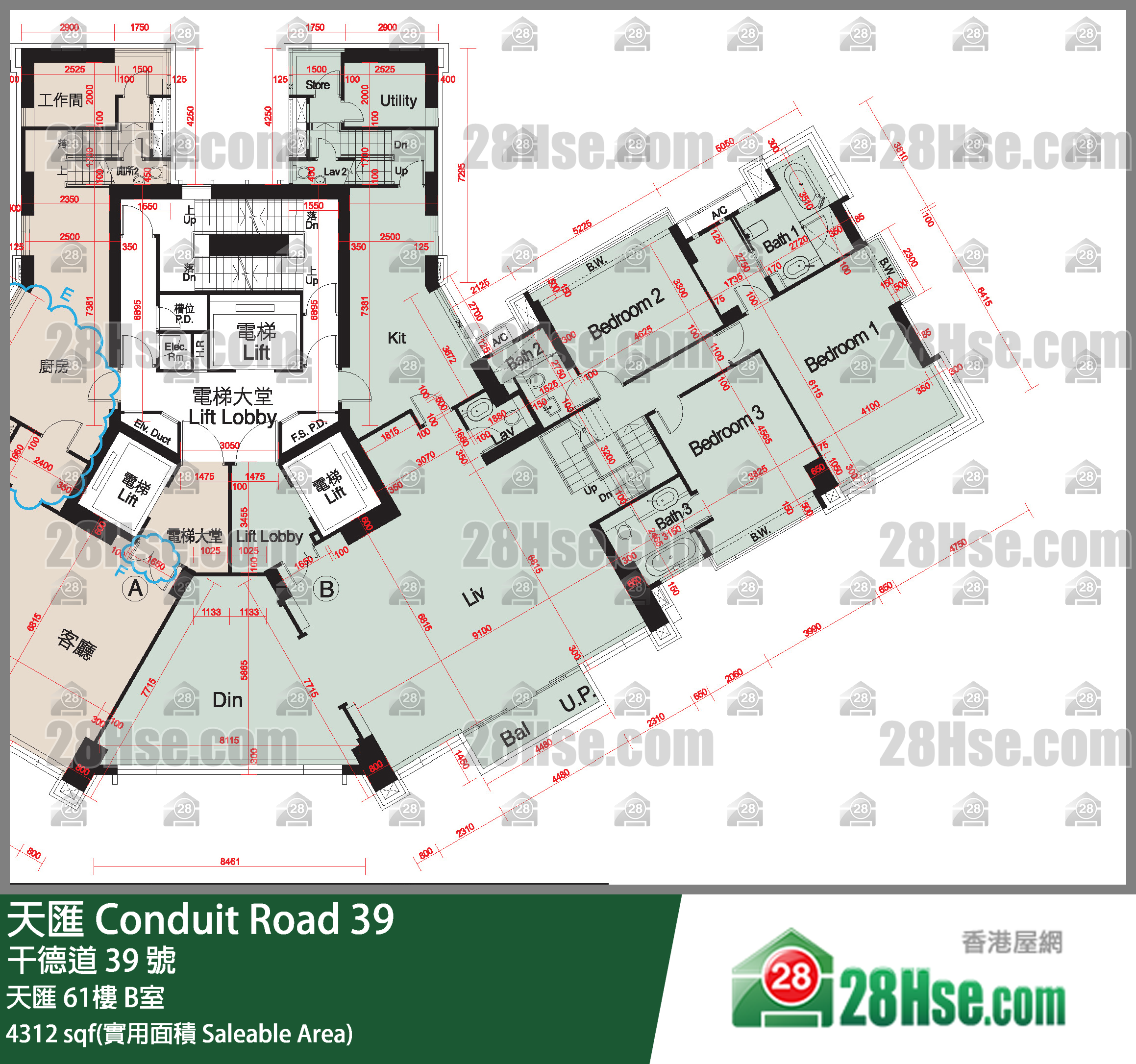 天汇 天汇61楼 B室 平面图