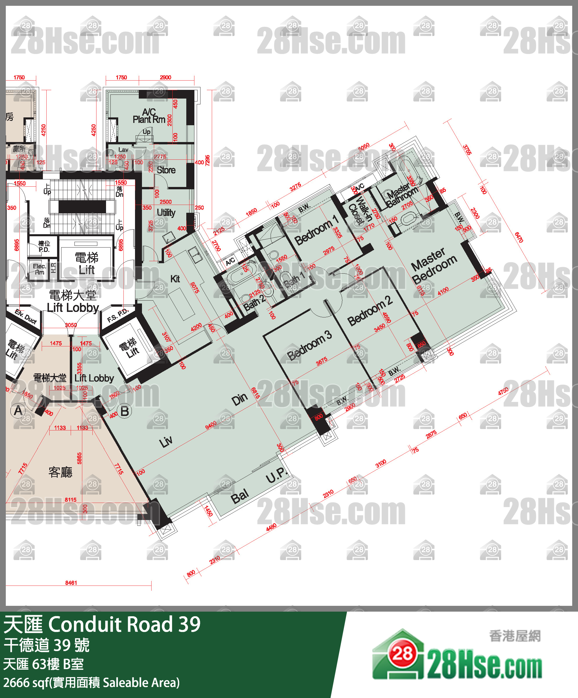 天汇 天汇63楼 B室 平面图