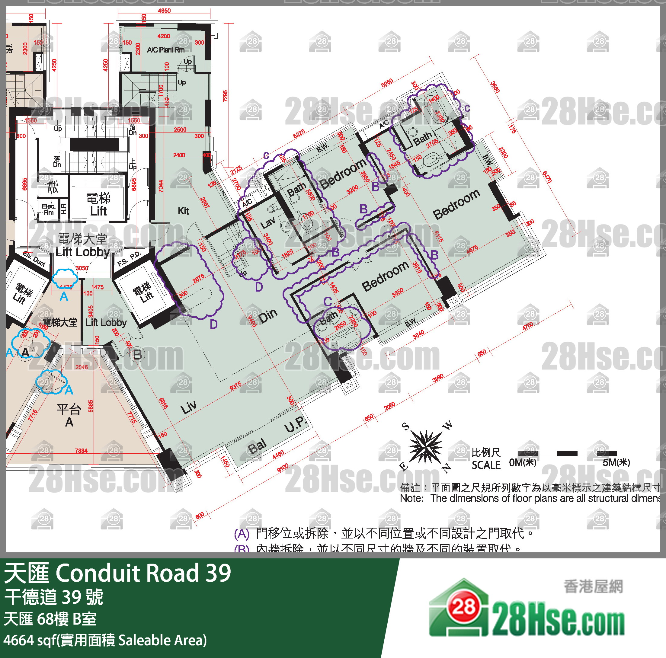 天汇 天汇 68楼 B室 平面图